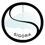 Logo circulaire noir avec mot SIGORA