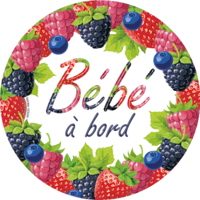 bébé à bord fruits rouges