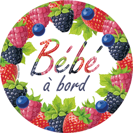 bébé à bord fruits rouges