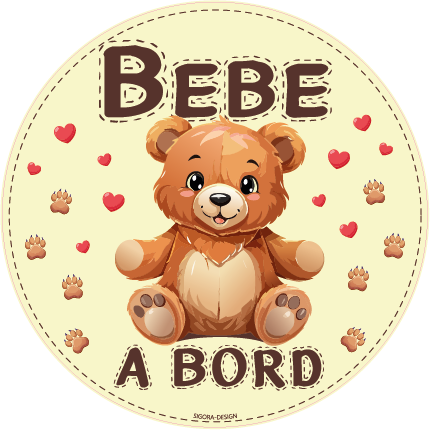 bébé à bord ourson