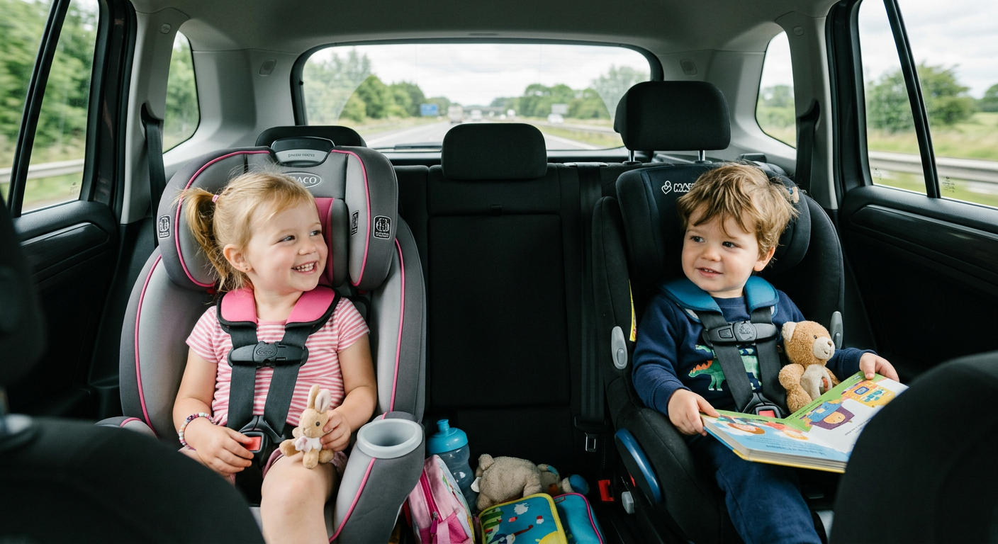 firefly gemini flash des enfants en bas âges assis dans leur siège auto sur les siéges arriére de la voitu 98668