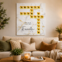 scrabble familiale bleu et fleurs de lys