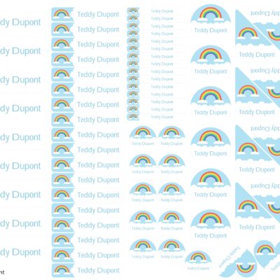 etiquettes arc en ciel