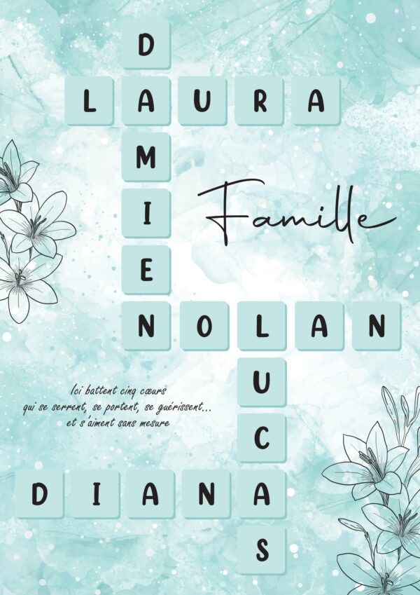 scrabble familiale bleu et vert