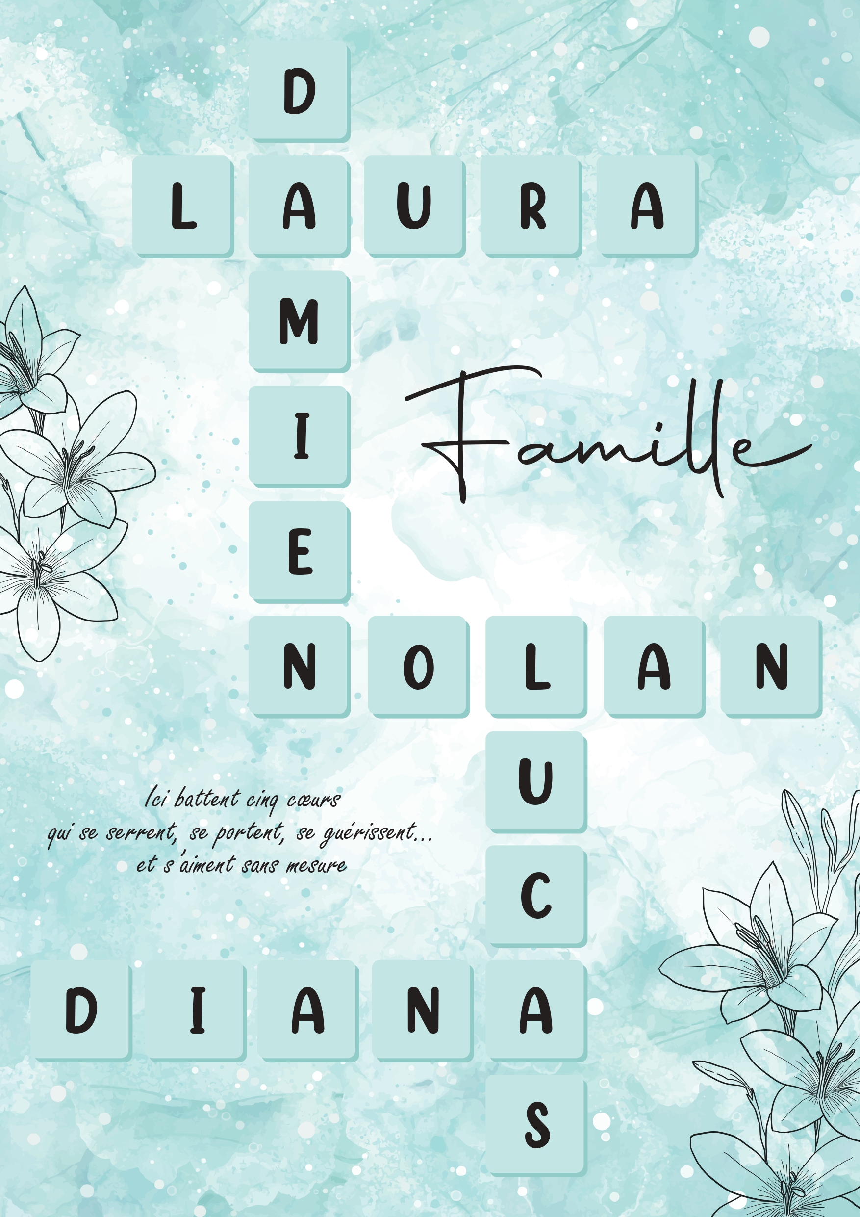 scrabble familiale bleu et vert